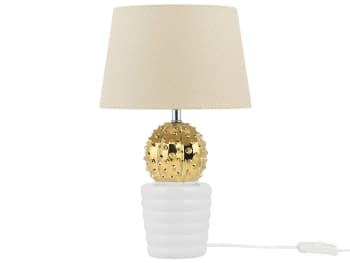 Velise - Lámpara de mesa dorada blanca