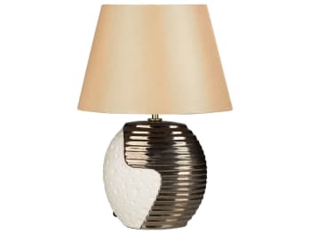 Esla - Tischlampe kupfer beige 41 cm Kegelform