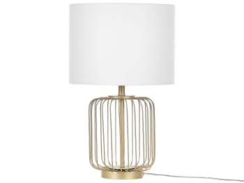 Thouet - Lámpara de mesa de metal blanco dorado 58 cm