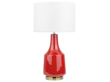Triversa - Lampada da tavolo in ceramica rossa