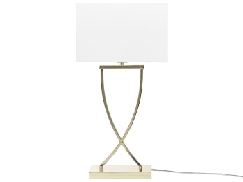Yasuni - Lámpara de mesa de metal blanco dorado 62 cm