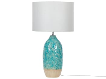Ataba - Lámpara de mesa de cerámica azul blanco 58 cm