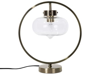 Severn - Lámpara de mesa de metal dorado negro 40 cm