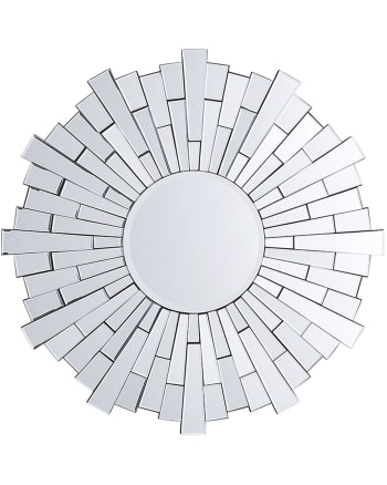 Vire - Specchio da parete in argento ø70 cm