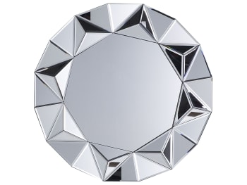 Habay - Miroir en bois d'ingénierie argenté 70x70