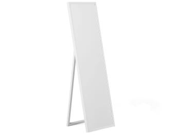 Torcy - Miroir sur pied en matériaux synthétiques blanc 140x40