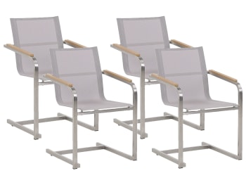 Cosoleto - Lot de 4 fauteuils bas beiges