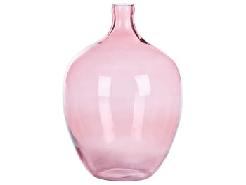 Roti - Jarrón decorativo en vidrio rosa H39