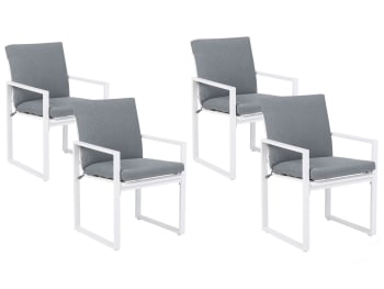 Pancole - Lot de 4 chaises de jardin grises