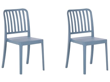 Sersale - Lot de 2 chaises de jardin bleues