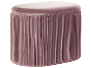 Richland - Pouf in velluto rosa con contenitore