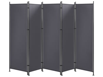 Narni - Paravento 5 pannelli tessuto grigio scuro 170 x 270 cm