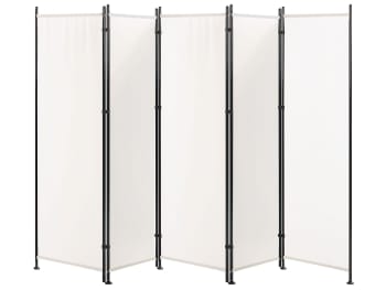 Narni - Paravento 5 pannelli tessuto bianco 170 x 270 cm