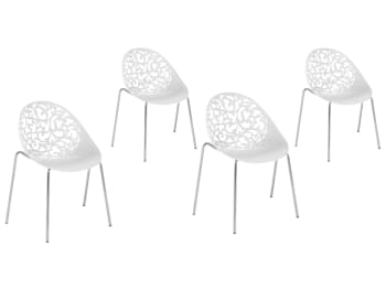 Mumford - Ensemble de 4 chaises blanches