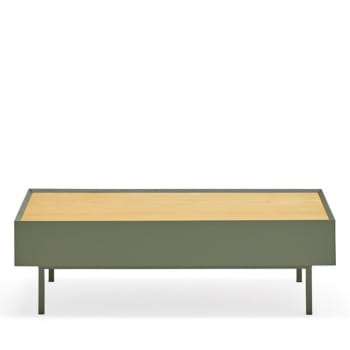 Arista - Table basse en bois 110x60cm vert amande