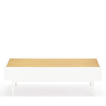 Arista - Table basse en bois 110x60cm blanc