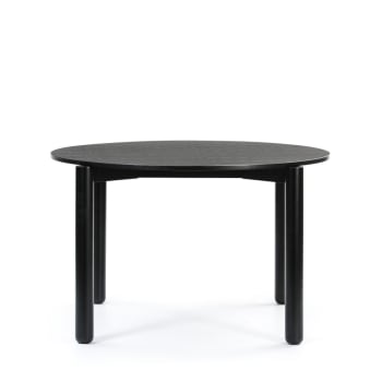 Atlas - Table à manger ronde en bois D120cm noir