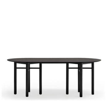 Junco - Table à manger ovale en bois 200x100cm noir