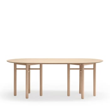 Junco - Table à manger ovale en bois 200x100cm bois clair