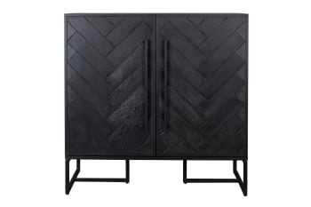 Class sideboard - Barmöbel aus Holz und Stahl, schwarz