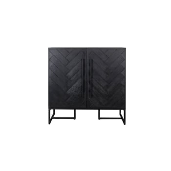 Class sideboard - Mueble bar de madera y acero negro