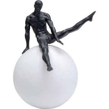 Athletic - Statuette gymnaste en polyrésine blanche et noire H33