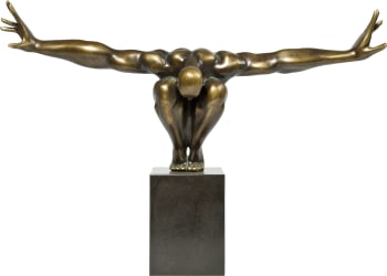 Athlet - Dekofigur auf Marmorsockel, bronze