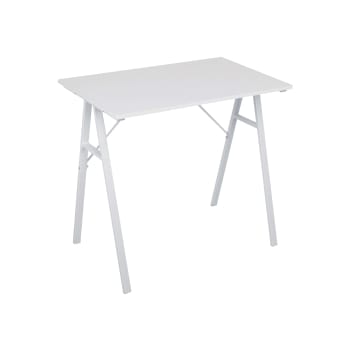 MODERN - Schreibtisch aus Holzfaser und Stahl, weiß