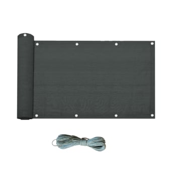 Sole - Ecran brise-vue de balcon 0,9x5 m en hdpe gris anthracite