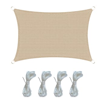 Tenda A Vela Quadrata Beige KG KITGARDEN 2x2 M: Protezione UV Per Terrazzo E Giardino
