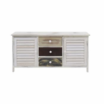 Credenza bassa lunga a 2 ante e 4 cassetti verde scuro Beaumont