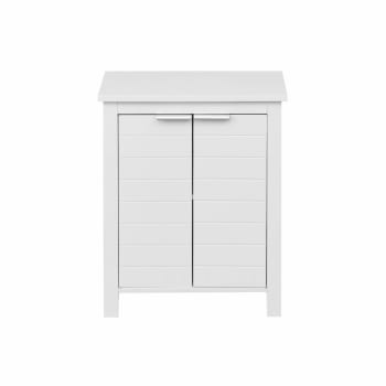 EASY LIFE - Mueble cuarto de baño de MDF blanco con 2 puertas y 2 estantes