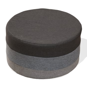 ENJOYRELAX - Pouf poggiapiedi basso in tessuto e fibra di legno grigio