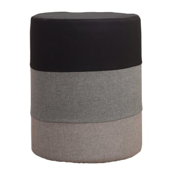 ENJOYRELAX - Pouf poggiapiedi in tessuto e fibra di legno grigio