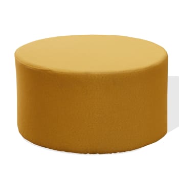 ENJOYRELAX - Pouf poggiapiedi imbottito 25x45x45 cm in tessuto giallo