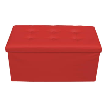 Coffre-banc Pliable – Rangement Jouets, Chaussures | 38 X 38 X 38 Cm, Simili Cuir Blanc | Siège Et Table Basse