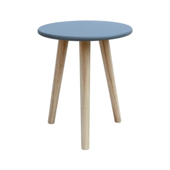 NORDIC - Tavolino basso scandinavo in MFD e legno di paulonia grigio e marrone