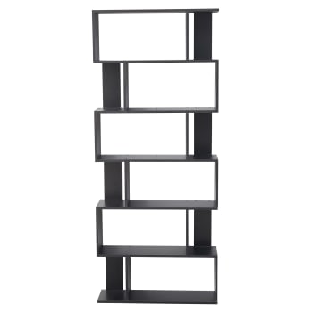 OSLO - Bücherregal mit 6 Fächern aus MDF, schwarz