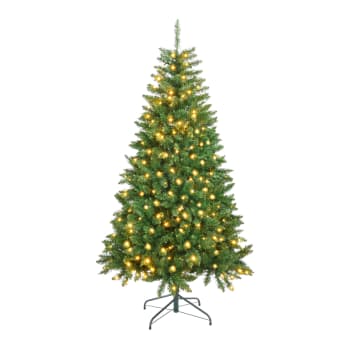 SANTA CLAUS - Weihnachtsbaum 180 cm mit 300 LED-Lichtern aus PVC, grün