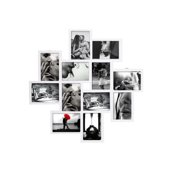 BEST MOMENTS - Marco multifotos para 12 fotografías tamaño 10x15 en mdf blanco
