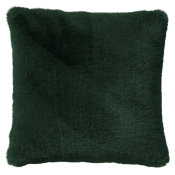 Coussin - vert fausse fourrure 60x60 cm uni