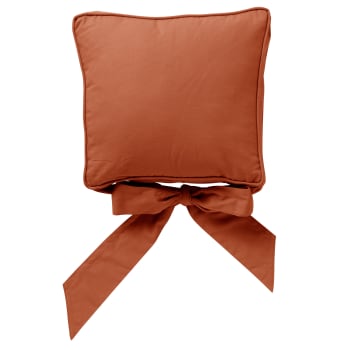Housse de galette de chaise marron en coton 45x45 cm uni