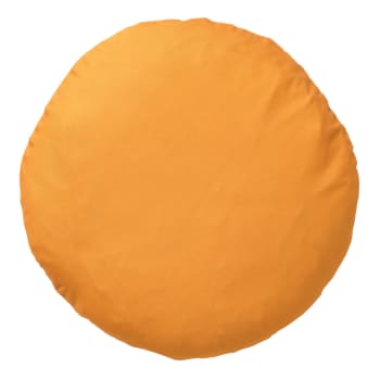 Coussin rond jaune doux 40 cm uni
