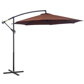 Ombrellone Da Giardino Outsunny - Ø265cm, Copertura In Paglia, Regolabile, Manovella, Colore Cachi - Foto 12