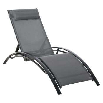 Set di 2 sdraio regolabili in alluminio e textilene grigio/Bianco BAHIA | Leroy Merlin
