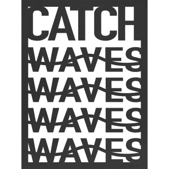 Tableau en bois noir Catch Waves 59,5x79,8cm