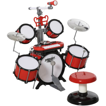 Set batteria per bambini strumenti musicali effetti sonori abs rosso