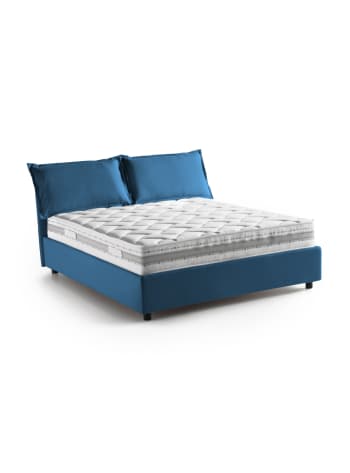 Pacchetto CAMERA ELIDE-letto140 x 190 cm-2 comodini-Tessuto blu