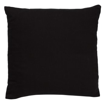 James - Coussin - noir en coton 45x45 cm uni