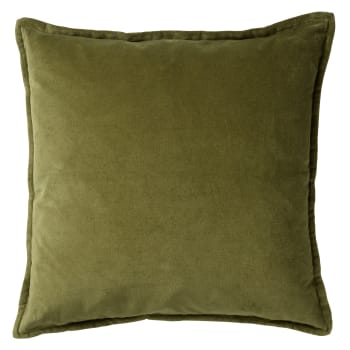 Coussin - vert en velours 50x50 cm uni